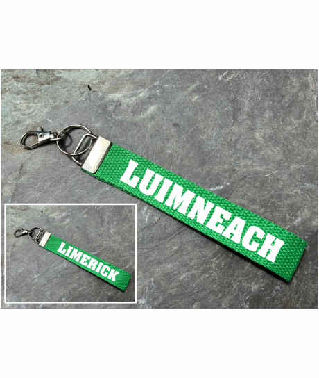 County Limerick/Luimneach Gaelic Games Wristlet/Keyring/Keyfob - GAA - Hurling, Camogie, Football, Ladies Football & Handball. Wrist Lanyard.