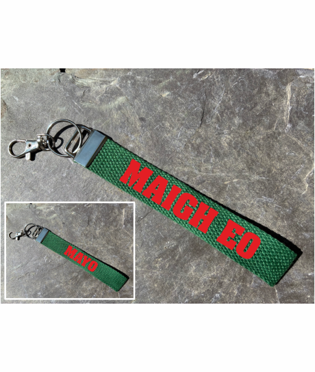 County Mayo/Maigh Eo Gaelic Games Wristlet/Keyring/Keyfob - GAA - Hurling, Camogie, Football, Ladies Football & Handball. Wrist Lanyard.
