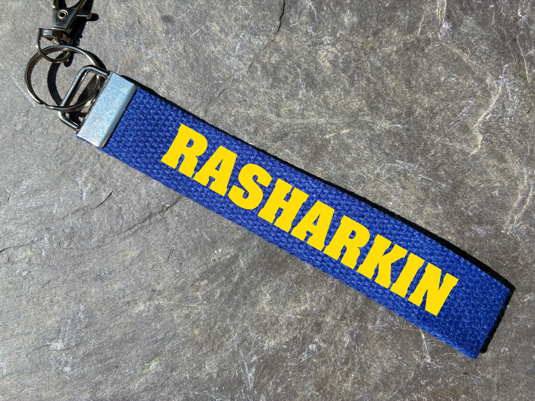 Rasharkin, Co. Antrim, Gaelic Games Wristlet/Keyring/Keyfob - GAA - Hurling, Camogie, Football, Ladies Football & Handball. Wrist Lanyard.
