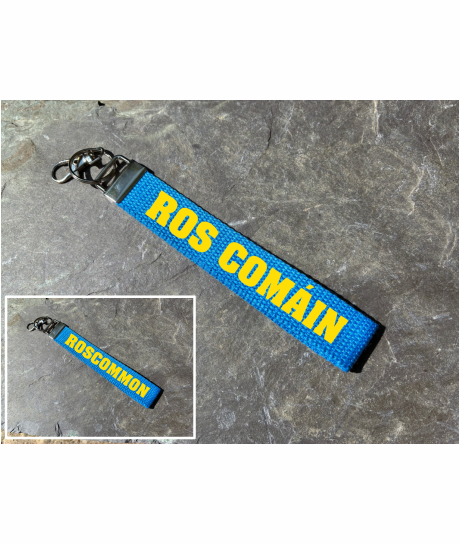 County Roscommon/Ros Comáin Gaelic Games Wristlet/Keyring/Keyfob - GAA - Hurling, Camogie, Football, Ladies Football & Handball. Wrist Lanyard.