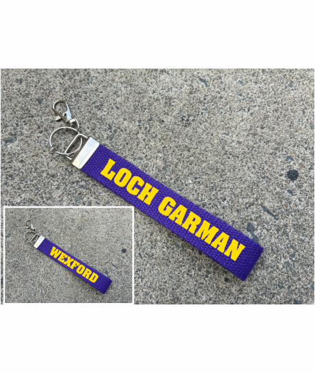 County Wexford/Loch Garman Gaelic Games Wristlet/Keyring/Keyfob - GAA - Hurling, Camogie, Football, Ladies Football & Handball. Wrist Lanyard.