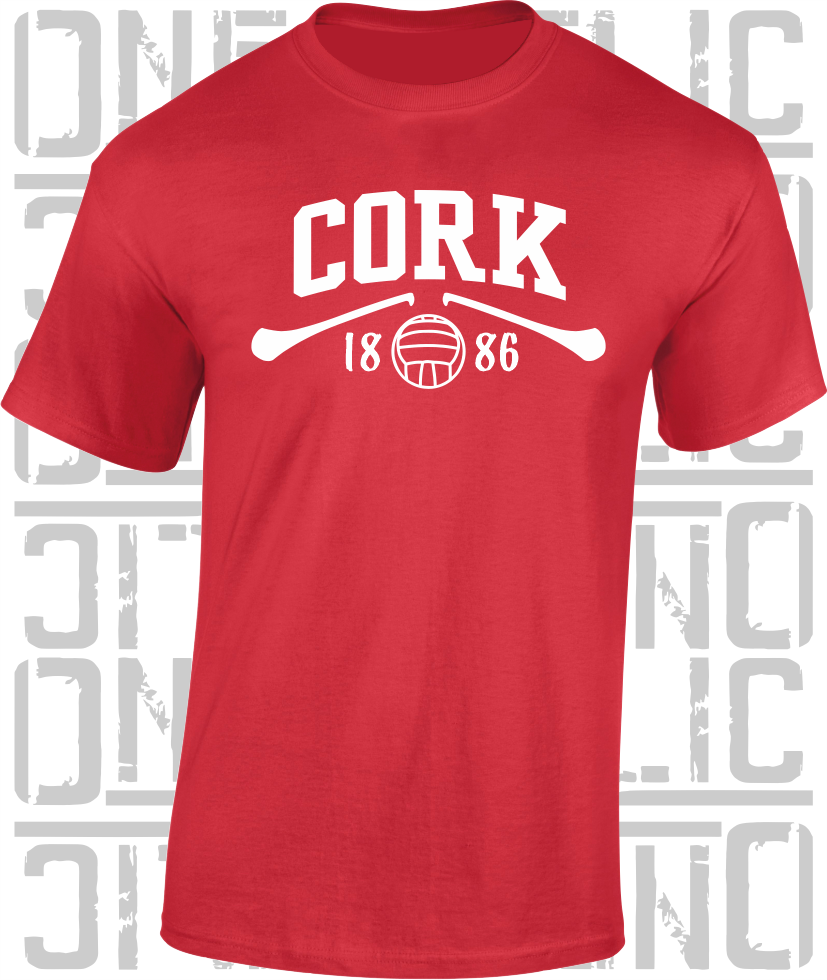 Cork Gaelic Games T-Shirt - Adult - Hurling, Camogie, Football, Ladies Football