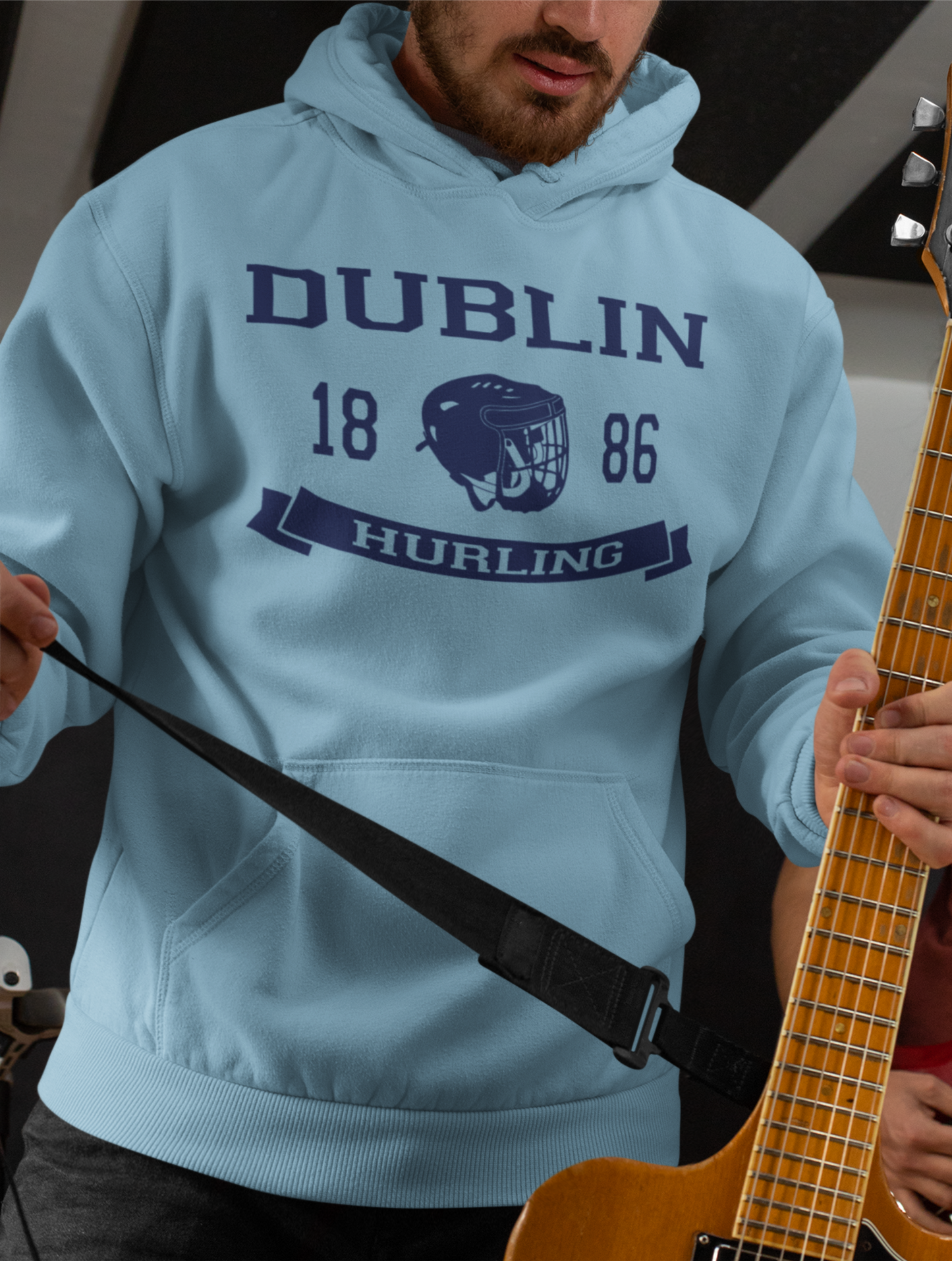 Hurling Helmet Design Hoodie - Adult - Dublin