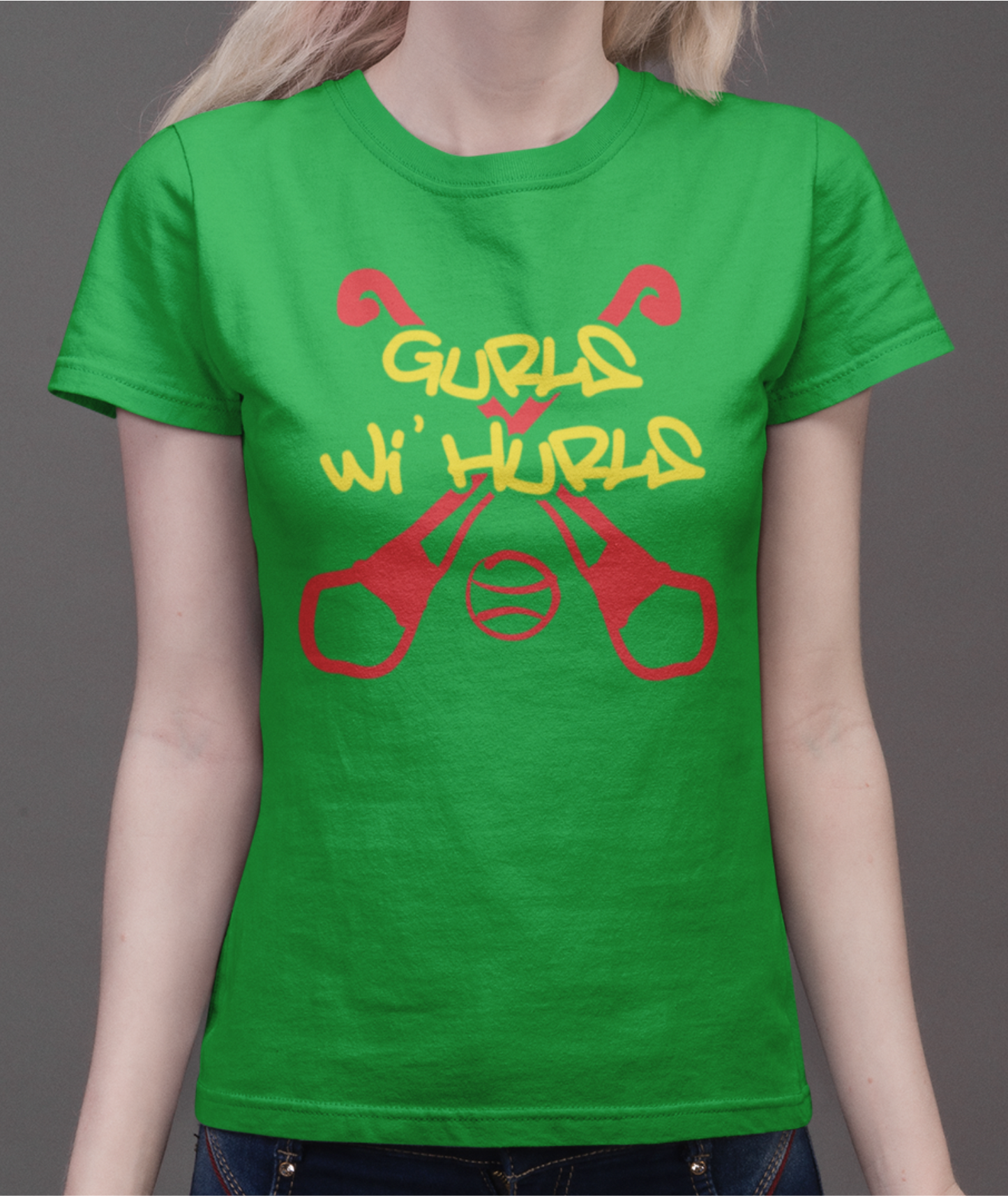 Gurls Wi' Hurls - Camogie - Ladies Skinny-Fit T-Shirt