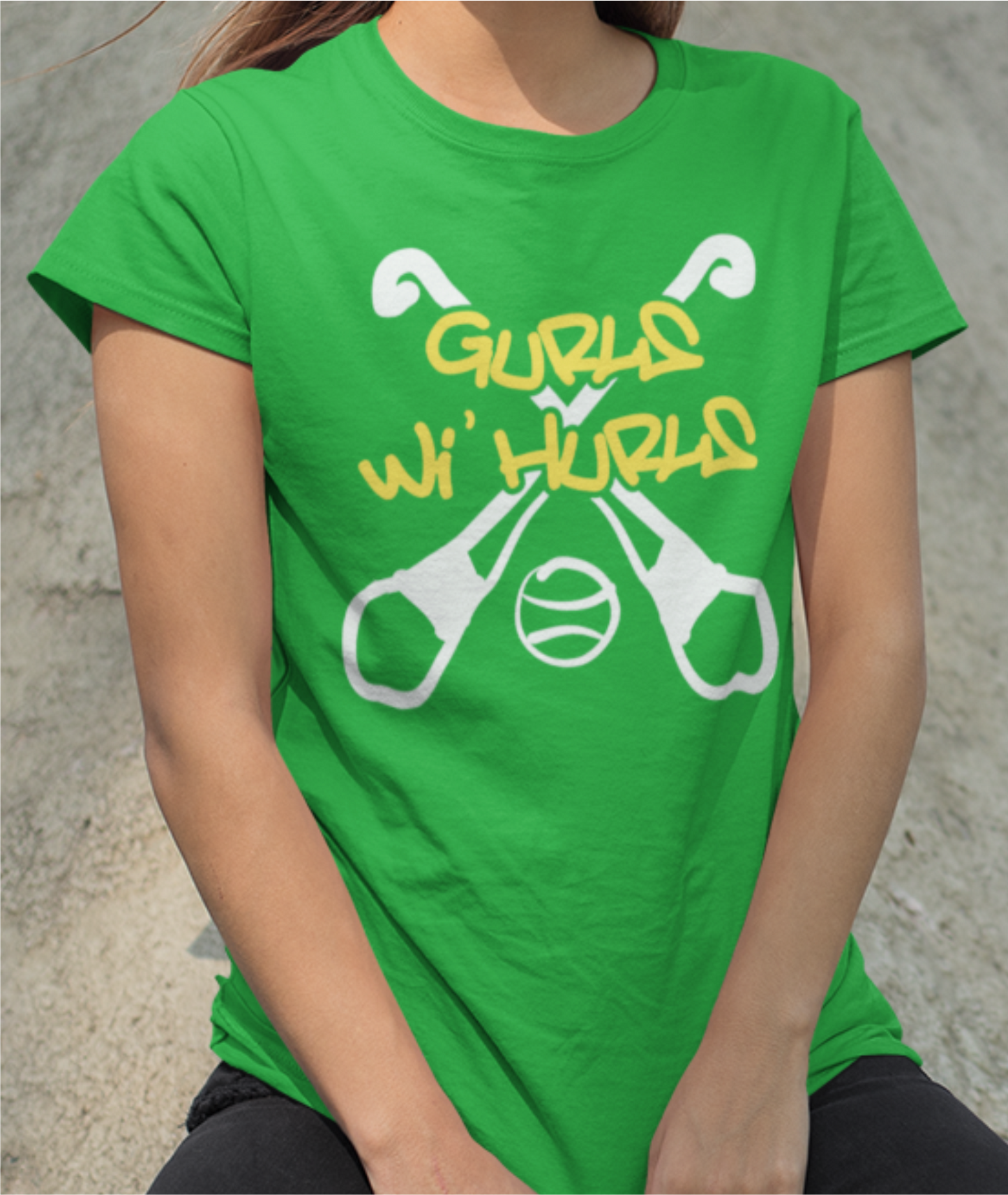 Gurls Wi' Hurls - Camogie - Ladies Skinny-Fit T-Shirt