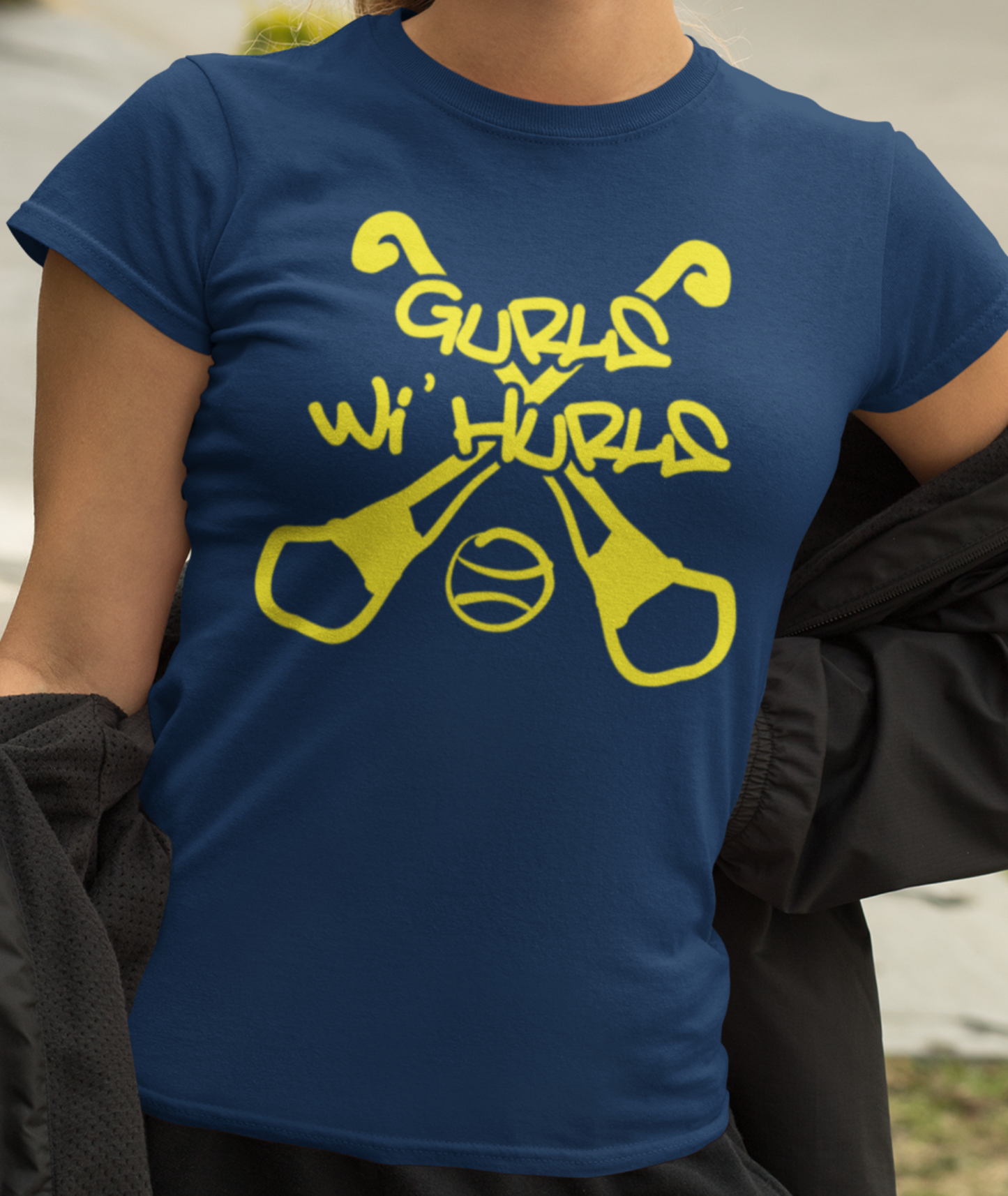 Gurls Wi' Hurls - Camogie - Ladies Skinny-Fit T-Shirt
