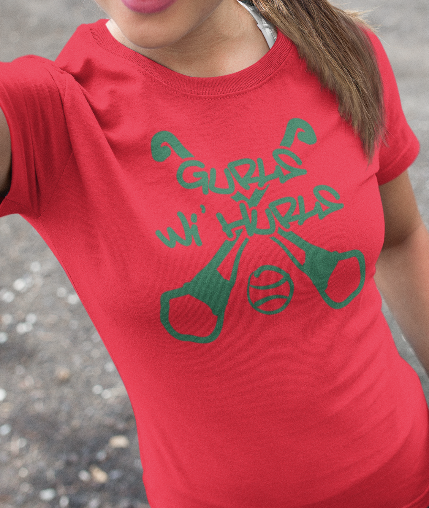 Gurls Wi' Hurls - Camogie - Ladies Skinny-Fit T-Shirt