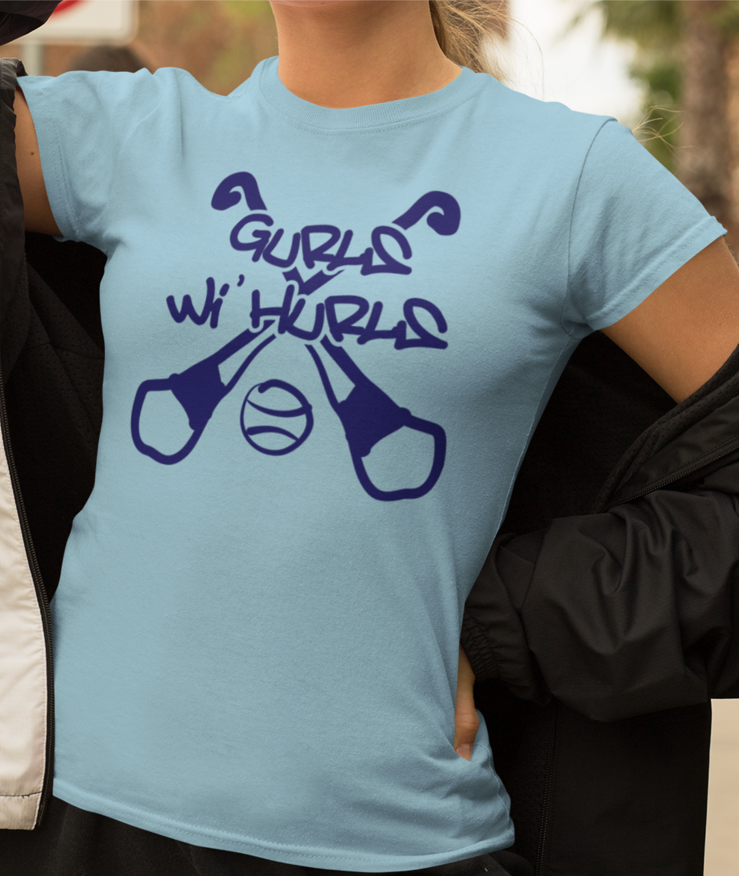 Gurls Wi' Hurls - Camogie - Ladies Skinny-Fit T-Shirt