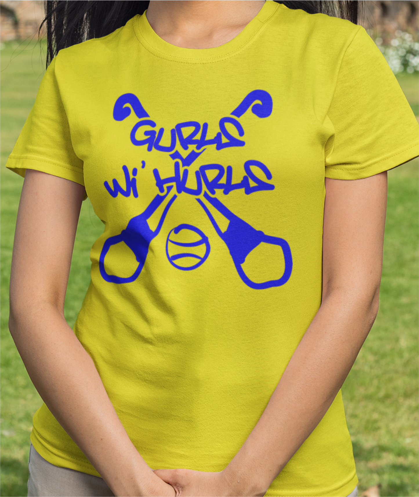 Gurls Wi' Hurls - Camogie - Ladies Skinny-Fit T-Shirt