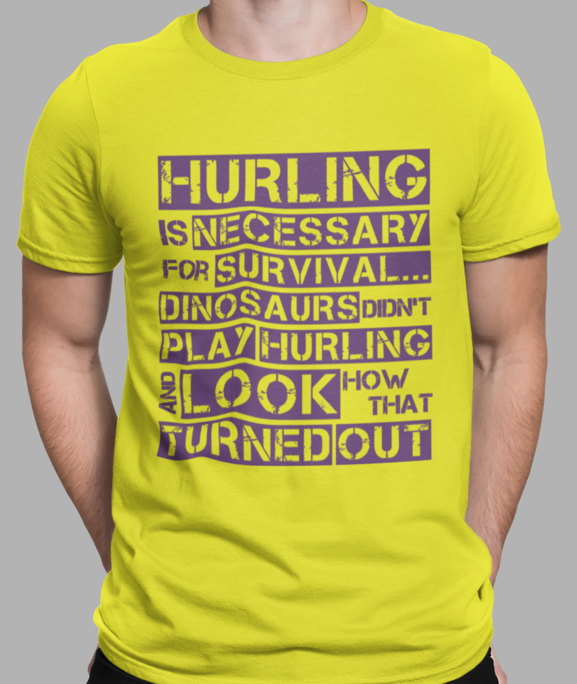 Hurling is Necessary For Survival - Funny T-Shirt - Adult - Wexford
