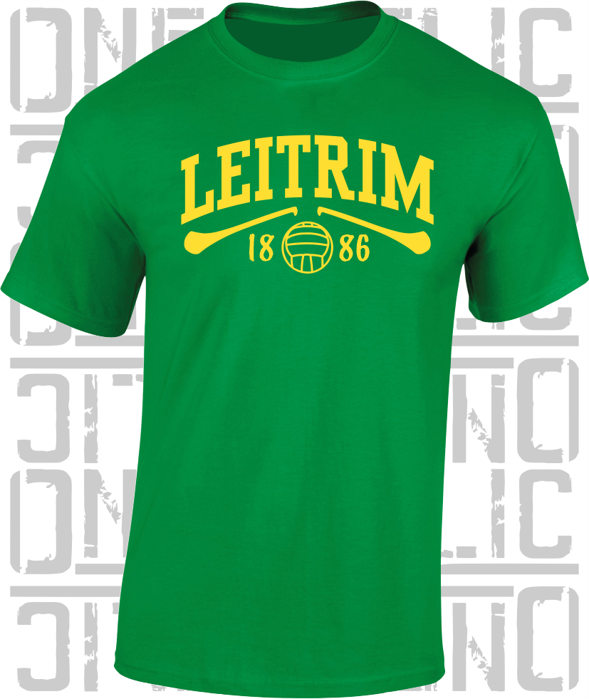 Leitrim Gaelic Games T-Shirt - Adult - Hurling, Camogie, Football, Ladies Football
