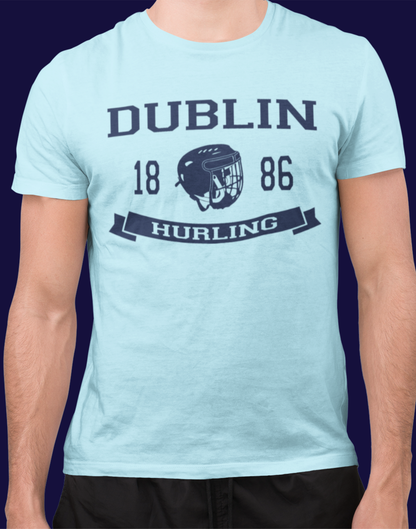 "I'm Lookin' For a Wild Dublin Girl" - Patrick Mahoney Music - Dublin Hurling Helmet Design T-Shirt - Adult