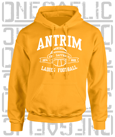 Ladies Football - Gaelic - Adult Hoodie - Antrim