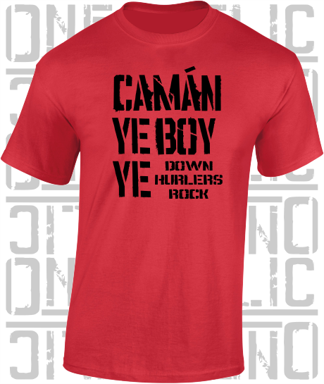 Camán Ye Boy Ye, Hurling T-Shirt Adult - All Counties Available
