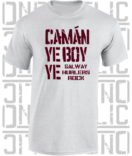 Camán Ye Boy Ye, Hurling T-Shirt Adult - All Counties Available