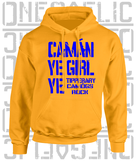 Camán Ye Girl Ye, Camogie Hoodie - Adult - All Counties Available