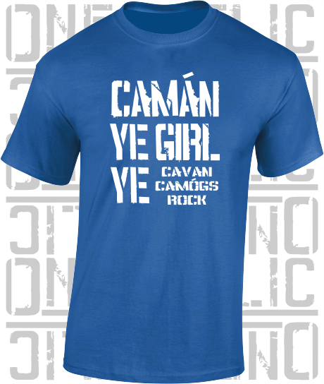 Camán Ye Girl Ye, Camogie T-Shirt Adult - All Counties Available