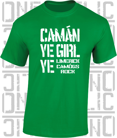 Camán Ye Girl Ye - Camogie T-Shirt Adult - Limerick