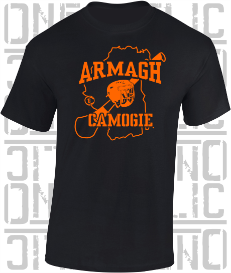 County Map Camogie T-Shirt - Adult - Armagh