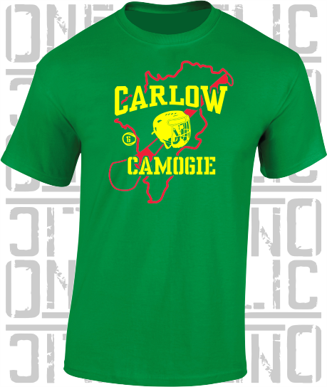 County Map Camogie T-Shirt - Adult - Carlow