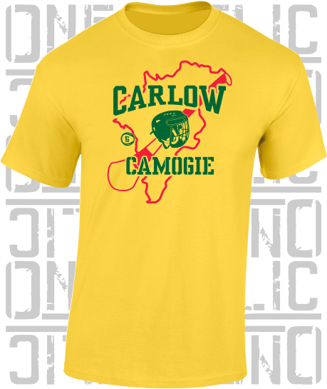 County Map Camogie T-Shirt - Adult - Carlow