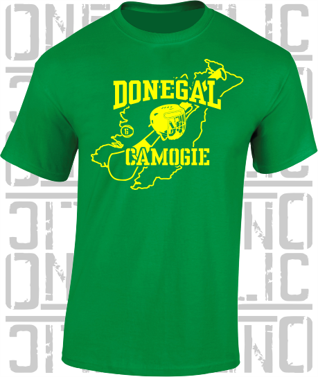 County Map Camogie T-Shirt - Adult - Donegal