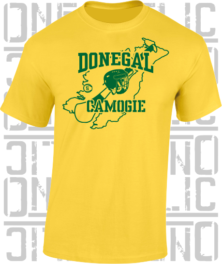 County Map Camogie T-Shirt - Adult - Donegal