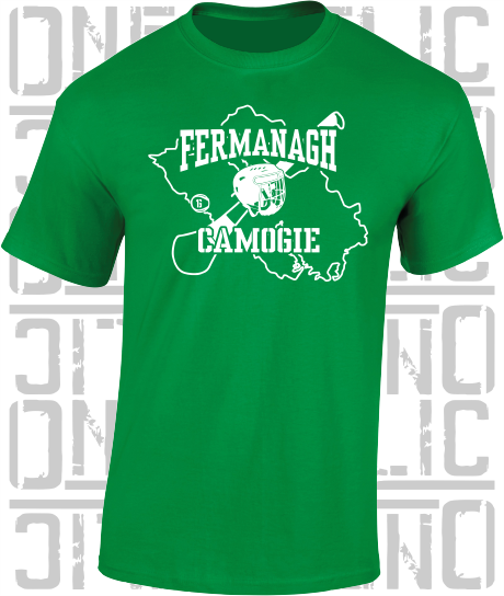 County Map Camogie T-Shirt - Adult - Fermanagh