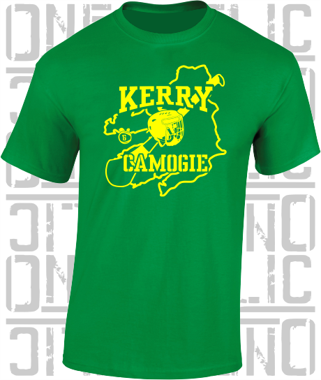 County Map Camogie T-Shirt - Adult - Kerry