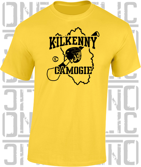 County Map Camogie T-Shirt - Adult - Kilkenny