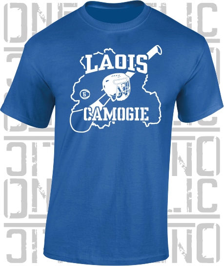 County Map Camogie T-Shirt - Adult - Laois