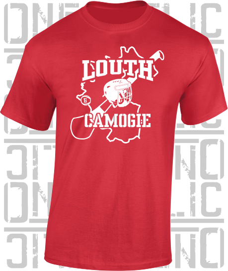 County Map Camogie T-Shirt - Adult - Louth