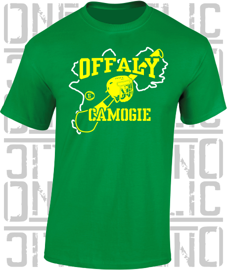 County Map Camogie T-Shirt - Adult - Offaly