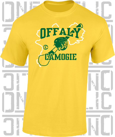 County Map Camogie T-Shirt - Adult - Offaly