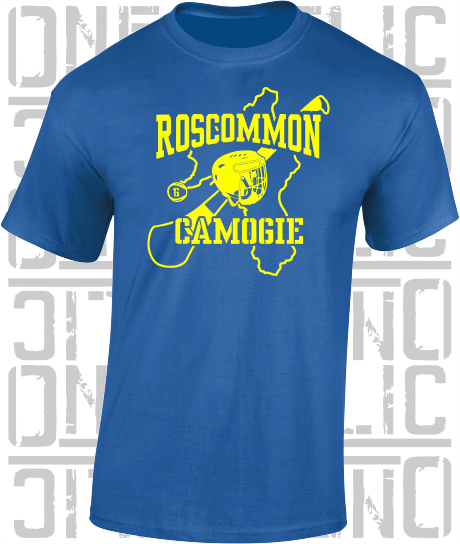 County Map Camogie T-Shirt - Adult - Roscommon