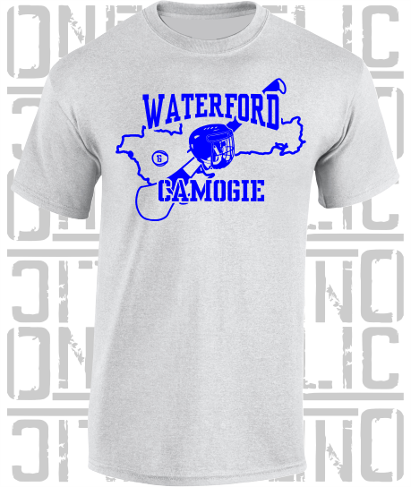 County Map Camogie T-Shirt - Adult - Waterford