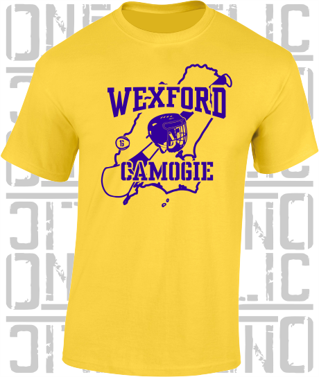 County Map Camogie T-Shirt - Adult - Wexford