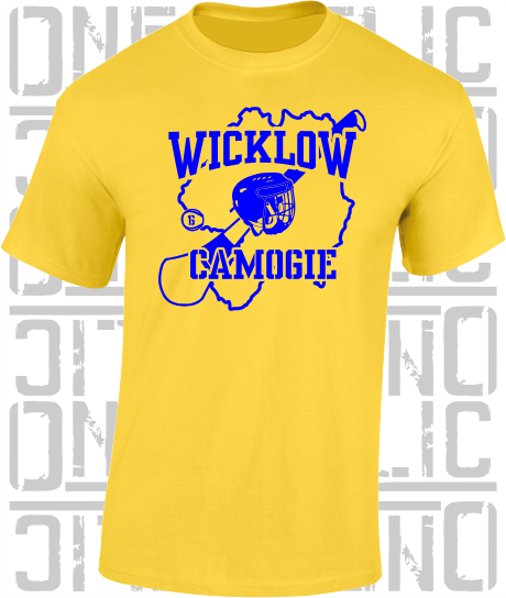 County Map Camogie T-Shirt - Adult - Wicklow