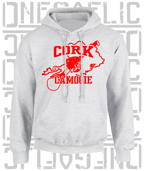 County Map Camogie Hoodie - Adult - Cork