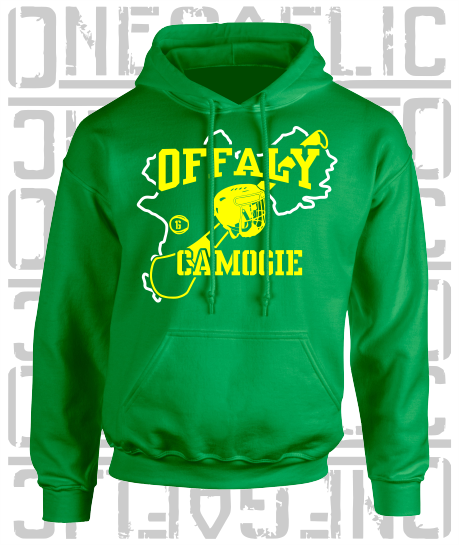 County Map Camogie Hoodie - Adult - Offaly