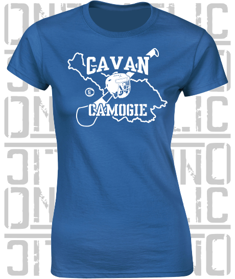 County Map Camogie Ladies Skinny-Fit T-Shirt - Cavan