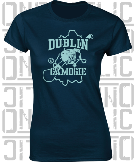 County Map Camogie Ladies Skinny-Fit T-Shirt - All Counties Available