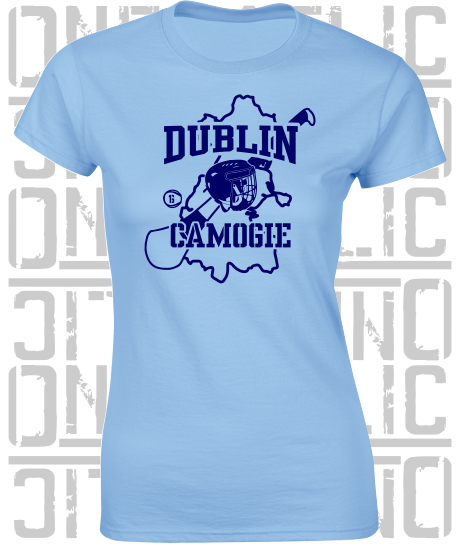 County Map Camogie Ladies Skinny-Fit T-Shirt - All Counties Available