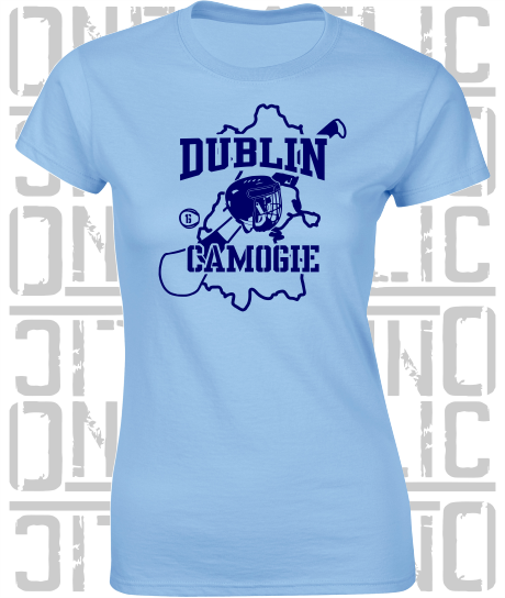 County Map Camogie Ladies Skinny-Fit T-Shirt - Dublin