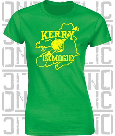 County Map Camogie Ladies Skinny-Fit T-Shirt - All Counties Available