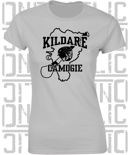 County Map Camogie Ladies Skinny-Fit T-Shirt - All Counties Available