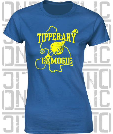 County Map Camogie Ladies Skinny-Fit T-Shirt - Tipperary