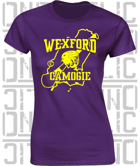 County Map Camogie Ladies Skinny-Fit T-Shirt - All Counties Available