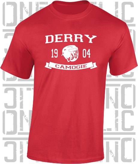 Camogie Helmet T-Shirt - Adult - Derry