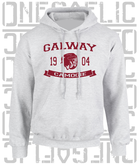 Camogie Helmet Design Hoodie - Adult - Galway